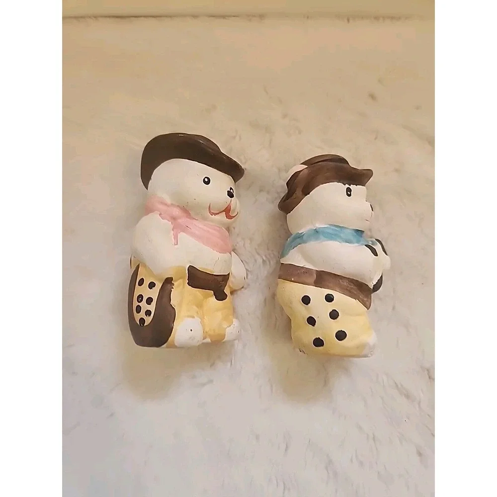 Vintage Cowboy & Cowgirl Bears‎ Salt & Pepper Shaker Set